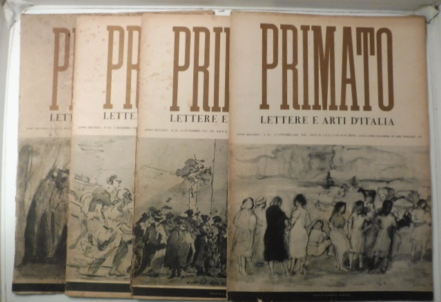 Primato. Lettere e arti d'Italia, n. 20, 15 ottobre 1941; n. 22, 15 novembre 1941; n. 23, 1 dicembre 1941; n. 24, 15 dicembre 1941